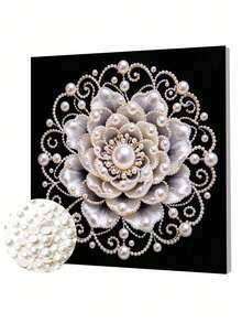 Handmade Pearl Painting Set, Flower Pattern Design Developed By Pearls, Full Set Of Hand Tools, Wall Decoration, Holiday Gifts. - A - View 7