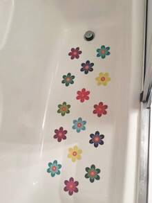 10/5 Pcs Different Sizes Flower Bathtub Non-Slip Stickers Decoration - A - View 6