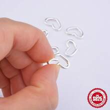 1pc S925 Sterling Silver Heart-Shaped Spring Ring Clasp, High-Quality Easy-To-Use Durable Jewelry Connector, DIY Material, Necklace Bracelet Accessory, Secure Closure Long-Lasting Craft Supply - Silver - View 4