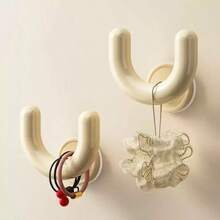 1pc Wall Mounted Shoe Rack With Suction Cup, U-Shaped Hooks For Slippers Storage, White Suitable For Daily Item Storage, Can Hang Slippers, Hair Ties, Towels And More. - Black - View 2
