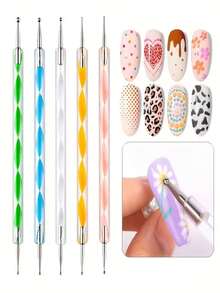 13Pcs Nail Art Brush And Dotting Pen Set, Nail Painting Drawing Brushes, Nail Art Palette For Nail Design - Multicolor - View 2