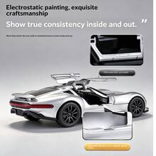 GT Alloy Sports Car Model, Zinc Alloy Body Durable And Impact Resistant. Double Door Structure, Adjustable Rear Wing, Display And Collect, Upgraded Detailed Interior, Realistic Front And Rear Differentiated Tires. Electrostatic Painted Texture High-End, Full Of Details, Collectible Decor - Multicolor - View 3