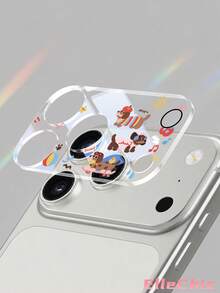 1-Pack Cartoon Sausage Dog Pattern Camera Lens Protector, Compatible With 17 Pro/17 Pro Max, 18 Pro/18 Pro Max Full Series. Full-Coverage Rear Camera Protection, Scratch & Wear Resistant, Easy To Install. - Clear - View 3