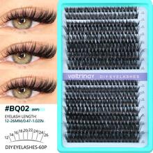 192/224/256/288/320pcs Fluffy Cat Eye Lash Clusters 3D Volume Cluster Lashes 60-150D Thick Soft Individual Lashes Natural Look DIY Lashes Curly Wispy False Eyelashes Multi-Layer Dramatic Fake Eyelashes For Beginners, Dates, Parties, Festivals - View 14