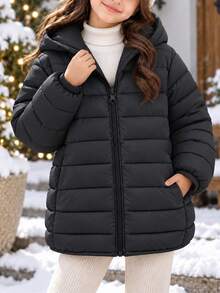 Tween Girls Coats - Black - View 3
