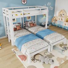 Bunk Bed Triple Sleeper With Side, 3FT, White (90x190cm) (Mattress Not Included) - 1 - View 4