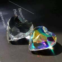 Heart-Shaped Crystal Sun Catcher, Iridescent Prism Pendant, Rainbow Maker Window Hanging Decor, Suitable For Home Decor, Wedding, Gift - A - View 3