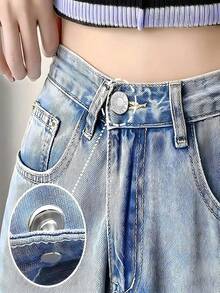 Detachable Denim Jeans Button, No-Nail Zinc Alloy Button, Adjust Waist Size Without Sewing - Silver - View 19
