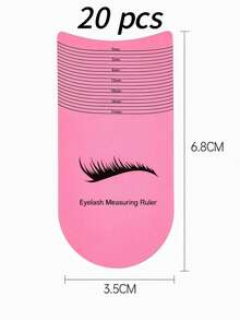 5/15/20pcs Disposable Pink Eyelash Measuring Rulers, Curved Eyelash Length Measurement Cards, Eyelash Extension Gauge Tools, Suitable For Salons, Makeup Artists, Daily Beauty Use - Multicolor - View 9
