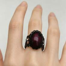 1pc Vintage Hollow Index Finger Ring, Gothic Dark Style Semi-Circle Open Adjustable Ring, Suitable For Holiday Party And Daily Wear - ring - View 1