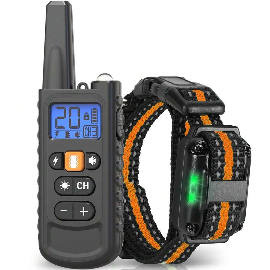Rechargeable Waterproof Dog Shock Collar With Remote, 3300ft Range, 3 Training Modes, Suitable For 8-120lbs Small/Medium/Large Dogs - Burnt Orange - View 1