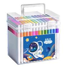 120 Colors Acrylic Marker Set Quick Drying Waterproof Paint Pens Layerable Drawing Markers Washable Non Staining Coloring Tools Portable Storage Box For Kids Students DIY Crafting School Home With Handle - 120 Colors - View 3