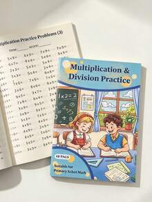 Student Multiplication And Division Specialized Practice Book, Children's Multiplication And Division Practice Book, Elementary School Math Specialized Training, 48 Pages Of Fun Exercises, Multiplication Tables And Division Operations, After-School Home Practice, Improve Calculation Ability, Elementary School Math Enlightenment Workbook, Math Enlightenment Practice Book, Useful Teaching Tool For Home Homework Tutoring. Learning Supplies, New Year Gift, Birthday Gift - Multicolor - View 2