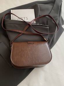 Fashion Mini Minimalist Flap Crossbody Bag Women's Bag Mini Flap Saddle Bag - Coffee - View 9