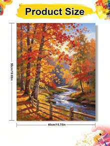 Maple Forest Oil Painting By Numbers, DIY Canvas Art For Adult Beginners, Wall Art Decoration Holiday Gifts, Includes Oil Painting Tools. - Sets - View 8