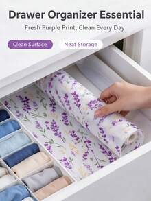 4pcs Refrigerator Mat/Cabinet Shelf Liner (Violet Pattern), Moisture-Proof, Non-Slip, Washable, EVA Material, Suitable For Refrigerator And Kitchen Decoration, Refrigerator Liner, Drawer Mat, Shoe Cabinet Mat, Cabinet Mat, Fruit And Vegetable Fresh-Keeping Mat, Kitchen Accessories/Kitchen Supplies/Home Decor - Lavender Pattern - View 7