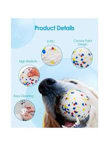 Indestructible Floating Rubber Ball Toy For Chewing Dogs, Durable Solid Rubber Ball For Fetch And Training, Suitable For Large, Medium And Small Dogs, Dog Water Toy, (2pcs/1pc) - White - View 4