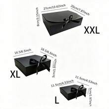 10pcs Black Gift Boxes With Lids, Groomsmen Invitation Gift Boxes, Luxury Black Gift Boxes With Satin Ribbon, Suitable For Weddings, Birthdays, Parties, Graduations, Valentine's Day, Back To School And Other Occasions - Black - View 7