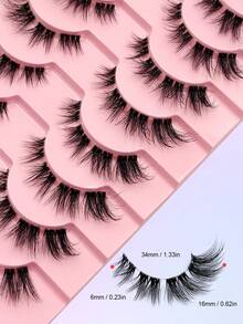 Asiteo 10 Pairs Of Luxurious Transparent Stem Cat Eye Fake Eyelashes - Natural Faux Mink, Fluffy, Reusable, And Lightweight For A Dramatic Eye Makeup Look - Perfect For Everyday Wear, Parties, And Special Occasions - Black - View 4