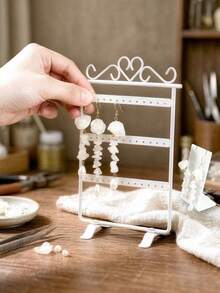 Earring Storage Display Rack, Suitable For Jewelry Organization, Vanity Storage And Jewelry Storage - White - View 2