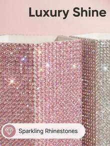 Luxury Rhinestone Makeup Brush Holder Pen Storage Box, Hexagonal Rhinestone Desktop Creative Storage Box, Sparkling Makeup Tool Storage Box, Large Capacity Multi-Functional Storage Cylinder, Fashionable Desktop Storage, Can Store Lipstick, Eyebrow Pencil, Nail Art Tools, Makeup Brushes, Stationery Pencils And Various Makeup Tools, Suitable For Bedroom Vanity, Bathroom, Makeup Room Desktop, Office And Dormitory Decoration, Home Decor Item - Multicolor - View 5