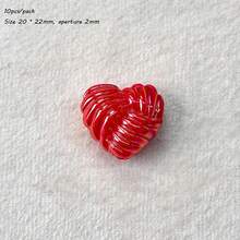 Acrylic Solid Color Ab Color Plated Woven Love Diy Bag Hanging Key Chain Mobile Phone Chain Beads Straight Hole Fried Dough Twists Heart - Multicolor - View 22