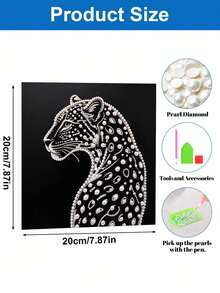 Handmade Pearl Painting Set, Pearl Cheetah Pattern Design, Full Set Of Hand Tools, Wall Decoration, Holiday Gifts. - A - View 5
