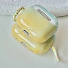 Minimalist Gentle Style Mint Green Gradient Marble Pattern TPU Wireless Earphone Protective Case Compatible With AirPods5 AirPodsPro3 AirPods4 AirPodsPro AirPodsPro2 Earphone Cover With Hanging Clip - Mint Green - View 8