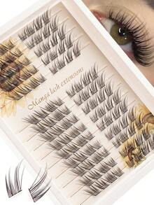 112 Pieces Self-Adhesive Fluffy Faux Mink False Eyelashes, Natural-Looking Individual Lashes, DIY Self-Adhesive Lash Extensions, Cluster Lashes, Natural Cat-Eye Curl, For Daily Use - View 10
