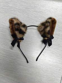 1 قطعة عصابة رأس تنكرية بأذن قطة/ذئب/مستذئب، أذن ثعلب بطبعة نمر للهالوين، طوق شعر بأذن حيوان لطيف للحفلات، مناسبة لجميع الفصول - متعدد الألوان - مشاهدة 4