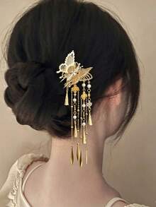 1 buah Jepit Rambut Rumbai Bentuk Kupu-kupu, Cocok Dipakai Saat Keluar Rumah, Pembuat Sanggul Rambut, Jepit Penata Rambut, Aksesoris - Perak - View 8