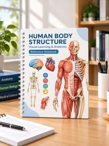Student Anatomy Practice Manual 1 - Human Body Structure Guide, With Illustrations Of Muscles, Organs And Bones Learning Notebook, Includes Human Organ Anatomy Diagram Series, Size 5.5"X8.3", Thick Cover, Suitable For Learning, Medical Education, Anatomy Research, Compact And Portable, Economical And Durable, High-Quality Paper, Learning Guide, Human Organ Diagrams, Essential For Medical Students And Healthcare Professionals - Colorful - View 3