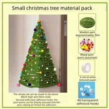 DIY Corner Wall Christmas Tree Craft Kit, Soft Fluffy Plush Yarn Xmas Tree With Colorful Pom Poms & Adhesive Hooks, Handmade Christmas Wall Decoration For Home Apartment Dorm Holiday Party - Christmas Tree DIY Kit - View 5