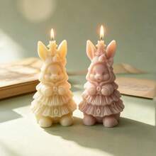 1pc Christmas Star Rabbit Silicone Mold DIY Handmade Candle Aromatherapy Plaster Ornament Silicone Mold - White - View 3