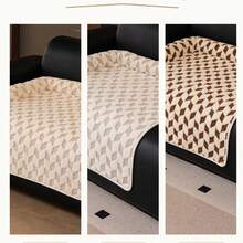 1pc Plush Pet Bed Pad, Sofa Bed, Non-Slip, Washable Sofa Protector With Cushion, Pet Furniture Cover, Suitable For Dogs And Cats - Camel - View 4