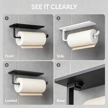 No-Drill Wall-Mounted Kitchen Paper Towel Holder, Multi-Function Toilet Paper Rack For Bathroom - Paper Holder - View 1
