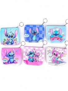 Monopoly Cartoon Anime Theme Periphery Stitch Coin Purse Anime Figure Stitch Angel Image Coin Bag Gifts Stitch Keychain Portable Wallet - Multicolor - View 1