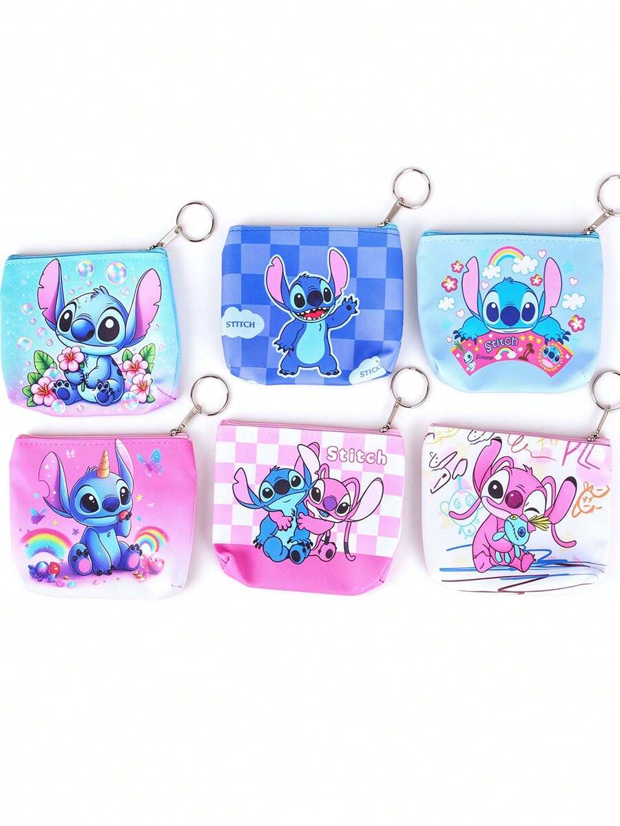 Monopoly Cartoon Anime Theme Periphery Stitch Coin Purse Anime Figure Stitch Angel Image Coin Bag Gifts Stitch Keychain Portable Wallet - Multicolor - View 1