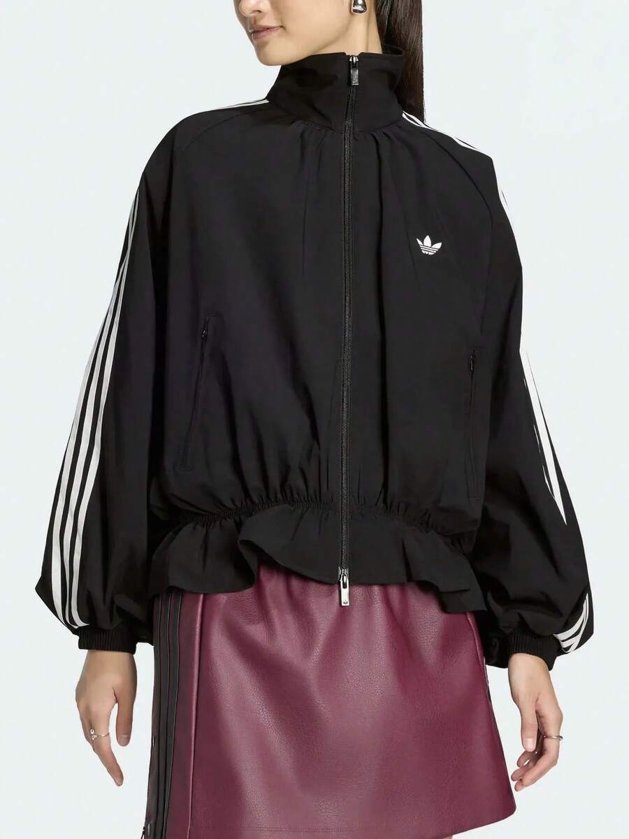 Adidas Originals BLOUSY Women's Loose Funnel Neck Zip-Up Casual Everyday Jacket - Black - View 1