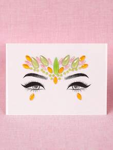 STARTTOOS 1pc Colorful Multi-Particle Self-Adhesive 3D Faux Gem Face Rhinestone Stickers, Holiday Gift, Music Festival, Y2K Makeup Ball Facial Decoration - Multicolor - View 10