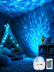 1pc USB Powered Aurora And Sky Projector With RGB Remote Control - Adjustable LED Lights, Polished Surface, USB Power Interface, Suitable For Indoor Use, Enhances Space Appeal, Captivating Visual Effects, Remote Control Projector - Multicolor - View 3