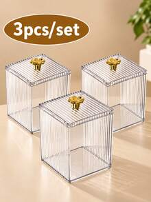 Clear Acrylic Box Jewelry Cosmetic Storage For Women Makeup Organizer Pad Lipstick Earring Ring Desktop Vanity Countertop Elegant Transparent Home Storage Container For Dressing Table Room Home Bathroom Kitchen Decor Travel Essentials Accessories - Multicolor - View 13