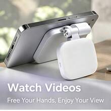Magnetic Selfie Fill Light For Phone, With Mirror And Phone Stand, MagSafe Compatible LED Ring Fill Light, USB Rechargeable Phone Light, Portable Phone Fill Light, External Phone Flash, 3 Adjustable Brightness Levels, 360° Rotation, Suitable Compatible With Iphone And Android, For Selfie, Vlog, Live Streaming, Video Call, Video Conference, Makeup And Photography - S9 - View 3