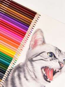 1pc, Colored Pencils, Oil-Based Colored Pencils, Art Painting Colored Pencil Set - Multicolor - View 4