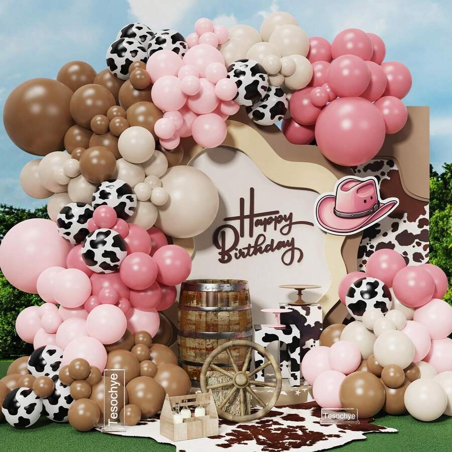 Kit de Guirlanda de Arco de Balões Cowgirl com 154 Peças, Balões Rosa ...