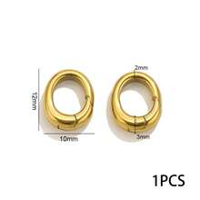 1/2pcs Stainless Steel Gold Plated Oval Spring Gate Ring, Open Jump Ring Connector Clasp For DIY Necklace Bracelet Jewelry Making - Button - View 9