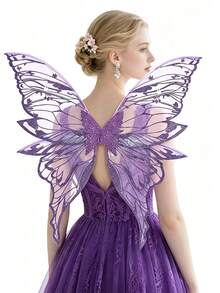 1 Piece Of Adult Fairy Wings, Organza Butterfly Wings - Suitable For Cosplay And Parties, Available In 8 Colors, Halloween - Multicolor - View 1