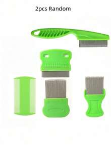 1/2 Packs High-Density Lice Comb Set, Blue/Pink/Green. Clean And Comb Hair. Remove Lice And Dandruff. Fine-Toothed Comb For Hair Prone To Lice And Dandruff. Professional Lice And White Hair Comb, Special Lice Comb - Multicolor - View 12