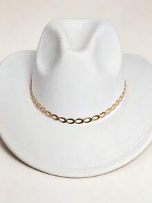 1PC Minimalist Oval Link Adjustable Hat Chain, Daily Decor Accessory For Felt Hat & Fedora Hat - Sunflower Seed Chain - View 1