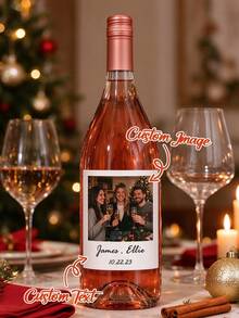 Label Botol Anggur Kustom, Label Wiski Ulang Tahun yang Dipersonalisasi dengan Foto Nama Tanggal, Label Foto Pasangan yang Disesuaikan untuk Pertunangan, Pernikahan, Ulang Tahun, Dekorasi Hadiah Pesta Pengantin, Stiker Prosecco dan Champagne yang Disesuaikan untuk Keluarga dan Teman - MultiWarna - View 3